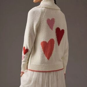 NWT Anthropologie Maeve Heart Cardigan Sweater